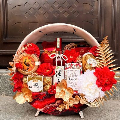 Giỏ Quà Tết Vali Tròn L29 Đỏ